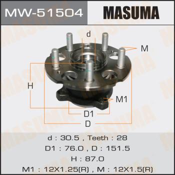 MASUMA MW-51504 - Ступица колеса, поворотный кулак avtokuzovplus.com.ua