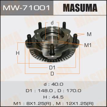 MASUMA MW71001 - Маточина колеса autocars.com.ua