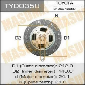 MASUMA TYD035 - Диск зчеплення autocars.com.ua