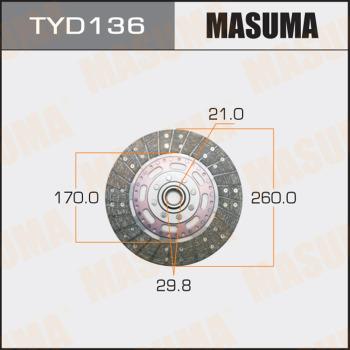 MASUMA TYD136 - Диск сцепления, фрикцион avtokuzovplus.com.ua