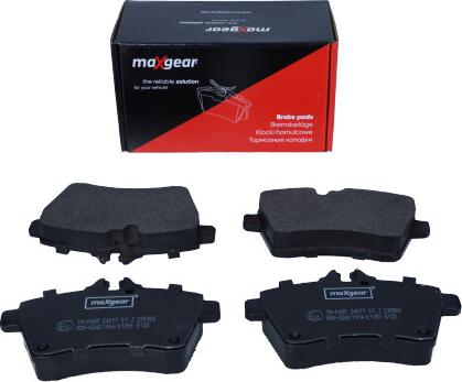 Maxgear 19-0499 - Гальмівні колодки, дискові гальма autocars.com.ua