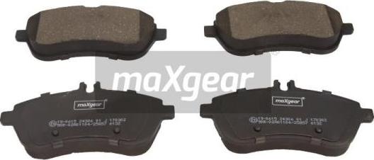 Maxgear 19-0615 - Тормозные колодки, дисковые, комплект avtokuzovplus.com.ua