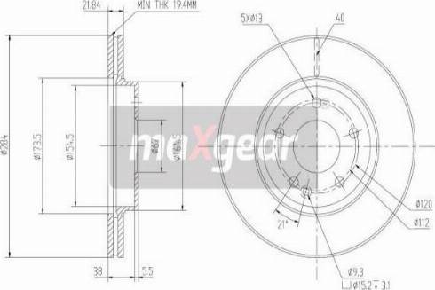 Maxgear 19-0723MAX - Тормозной диск avtokuzovplus.com.ua