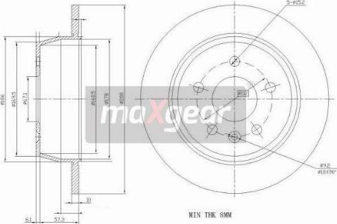 Maxgear 19-0729MAX - Тормозной диск avtokuzovplus.com.ua