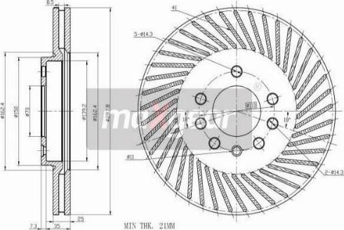 Maxgear 19-0737MAX - Тормозной диск avtokuzovplus.com.ua