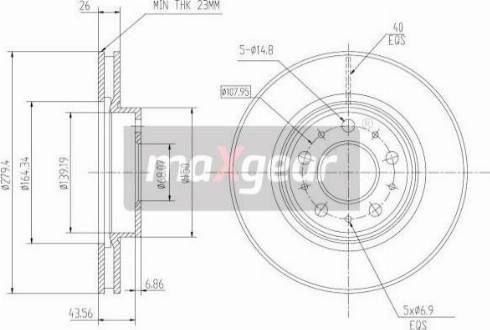 Maxgear 19-0761MAX - Гальмівний диск autocars.com.ua