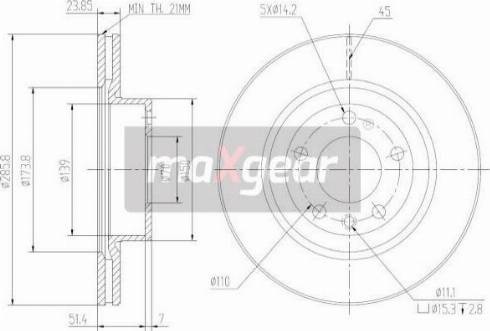 Maxgear 19-0797MAX - Гальмівний диск autocars.com.ua