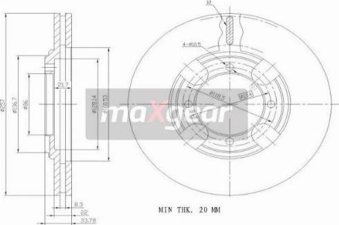 Maxgear 19-0936 - Тормозной диск avtokuzovplus.com.ua