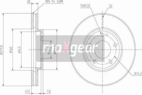 Maxgear 19-0951MAX - Гальмівний диск autocars.com.ua