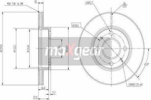 Maxgear 19-0952 - Гальмівний диск autocars.com.ua