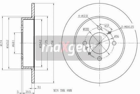 Maxgear 19-0956MAX - Тормозной диск avtokuzovplus.com.ua