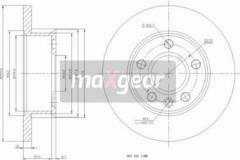 Maxgear 19-0983MAX - Гальмівний диск autocars.com.ua