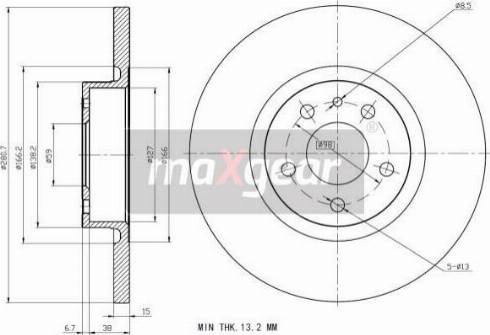 Maxgear 19-0991MAX - Гальмівний диск autocars.com.ua