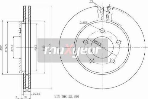 Maxgear 19-1004MAX - Тормозной диск avtokuzovplus.com.ua