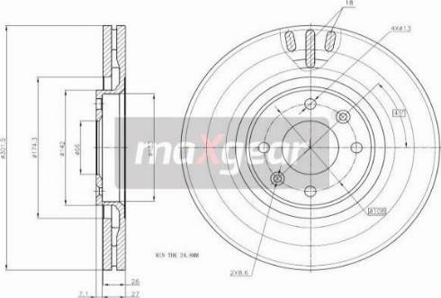 Maxgear 19-1875MAX - Тормозной диск avtokuzovplus.com.ua