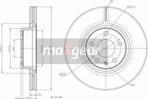 Maxgear 19-2021MAX - Гальмівний диск autocars.com.ua