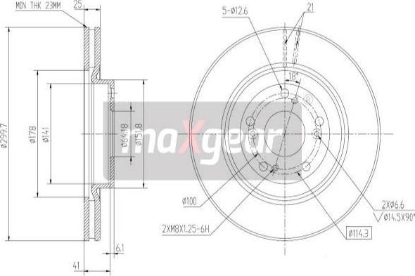 Maxgear 19-2301 - Гальмівний диск autocars.com.ua