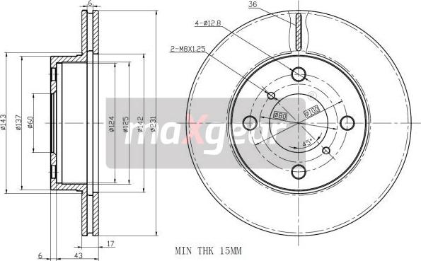 Maxgear 19-2327 - Тормозной диск avtokuzovplus.com.ua