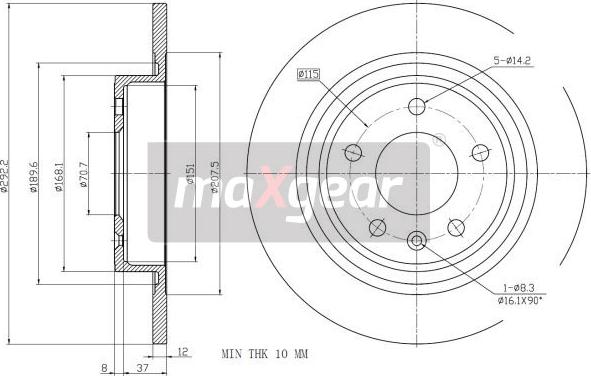 Maxgear 19-2331MAX - Тормозной диск avtokuzovplus.com.ua