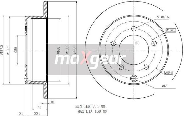 Maxgear 19-2389 - Тормозной диск avtokuzovplus.com.ua