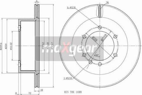 Maxgear 19-2408 - Гальмівний диск autocars.com.ua