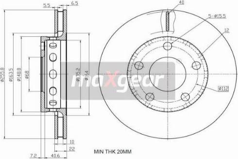 Maxgear 19-2450 - Тормозной диск avtokuzovplus.com.ua