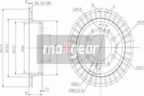 Maxgear 19-2464 - Тормозной диск avtokuzovplus.com.ua