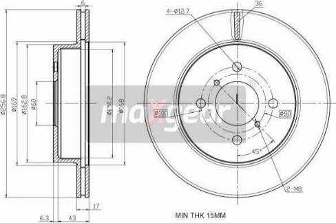 Maxgear 19-2528 - Гальмівний диск autocars.com.ua