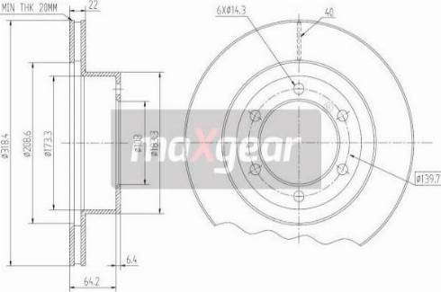 Maxgear 19-2549 - Тормозной диск avtokuzovplus.com.ua