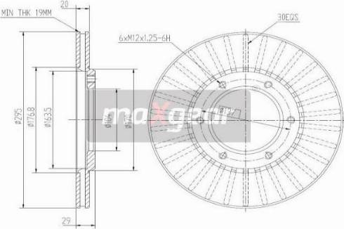 Maxgear 19-2608 - Тормозной диск avtokuzovplus.com.ua