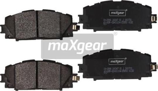 Maxgear 19-2896 - Тормозные колодки, дисковые, комплект avtokuzovplus.com.ua