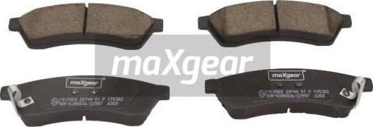 Maxgear 19-2908 - Гальмівні колодки, дискові гальма autocars.com.ua