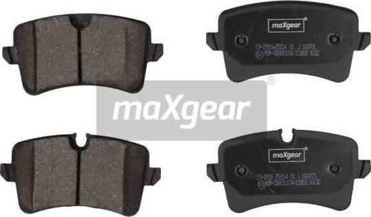 Maxgear 19-2919 - Гальмівні колодки, дискові гальма autocars.com.ua