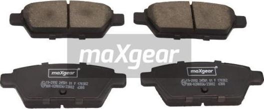 Maxgear 19-2992 - Гальмівні колодки, дискові гальма autocars.com.ua