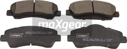 Maxgear 19-3029 - Тормозные колодки, дисковые, комплект avtokuzovplus.com.ua