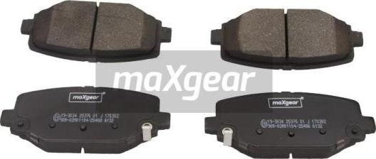 Maxgear 19-3034 - Гальмівні колодки, дискові гальма autocars.com.ua