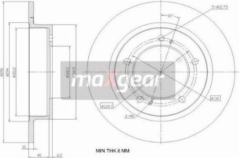 Maxgear 19-3227 - Гальмівний диск autocars.com.ua