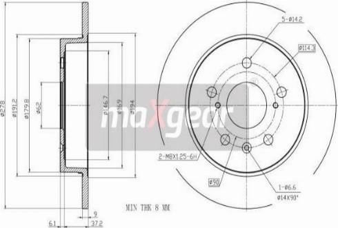 Maxgear 19-3350 - Тормозной диск avtokuzovplus.com.ua