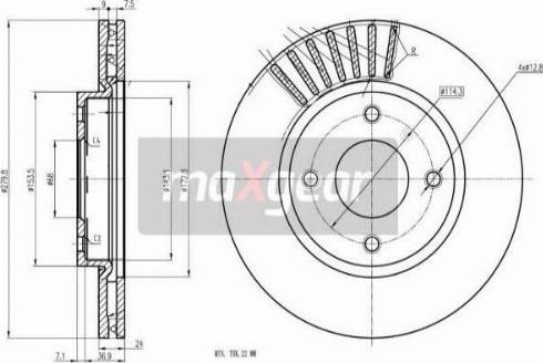 Maxgear 19-3353 - Тормозной диск avtokuzovplus.com.ua