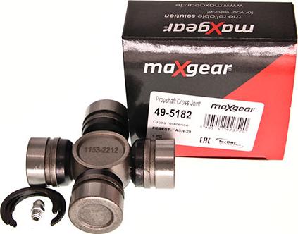 Maxgear 49-5182 - Шарнір, поздовжній вал autocars.com.ua