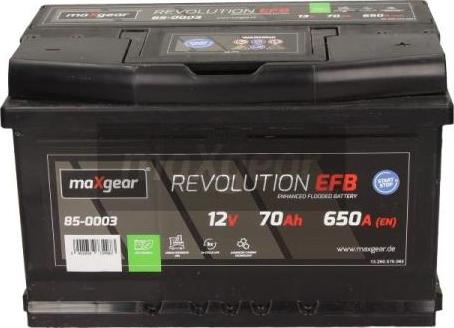 Maxgear 85-0003 - Стартерна акумуляторна батарея, АКБ autocars.com.ua