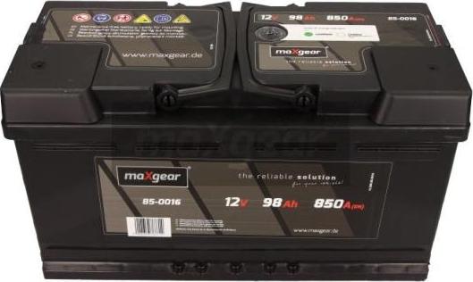 Maxgear 85-0016 - Стартерна акумуляторна батарея, АКБ autocars.com.ua