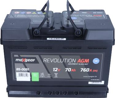 Maxgear 85-0051 - Стартерна акумуляторна батарея, АКБ autocars.com.ua