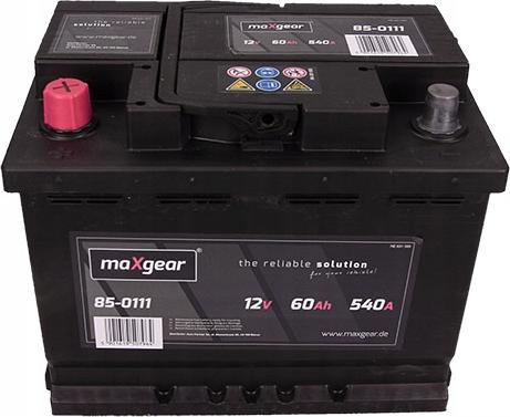 Maxgear 85-0111 - Стартерная аккумуляторная батарея, АКБ autodnr.net