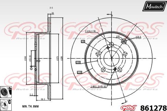 Maxtech 5227014 - Поворотний кулак, підвіска колеса autocars.com.ua