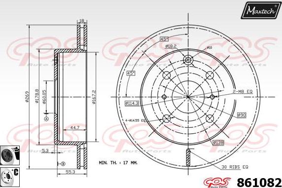 Maxtech 5227018 - Поворотний кулак, підвіска колеса autocars.com.ua