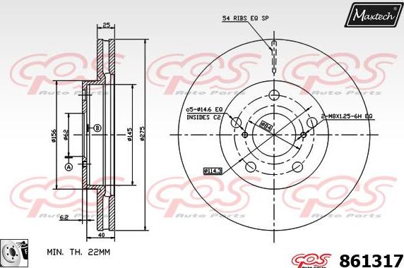 Maxtech 5253007 - Поворотний кулак, підвіска колеса autocars.com.ua