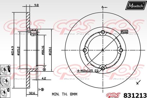 Maxtech 883204 - Тормозной диск autodnr.net