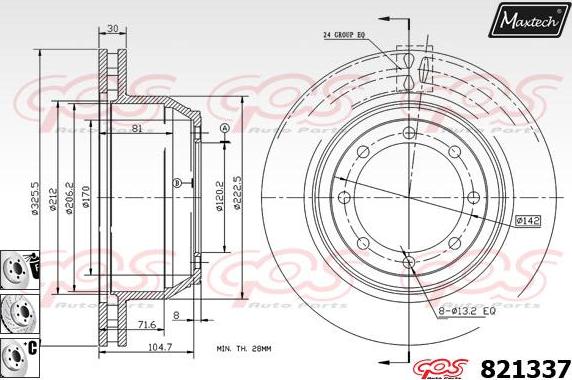 Maxtech 5272008 - Поворотний кулак, підвіска колеса autocars.com.ua