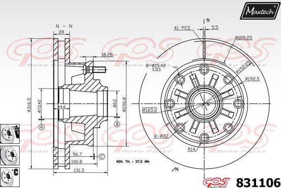 Maxtech 877211 - Гальмівний диск autocars.com.ua